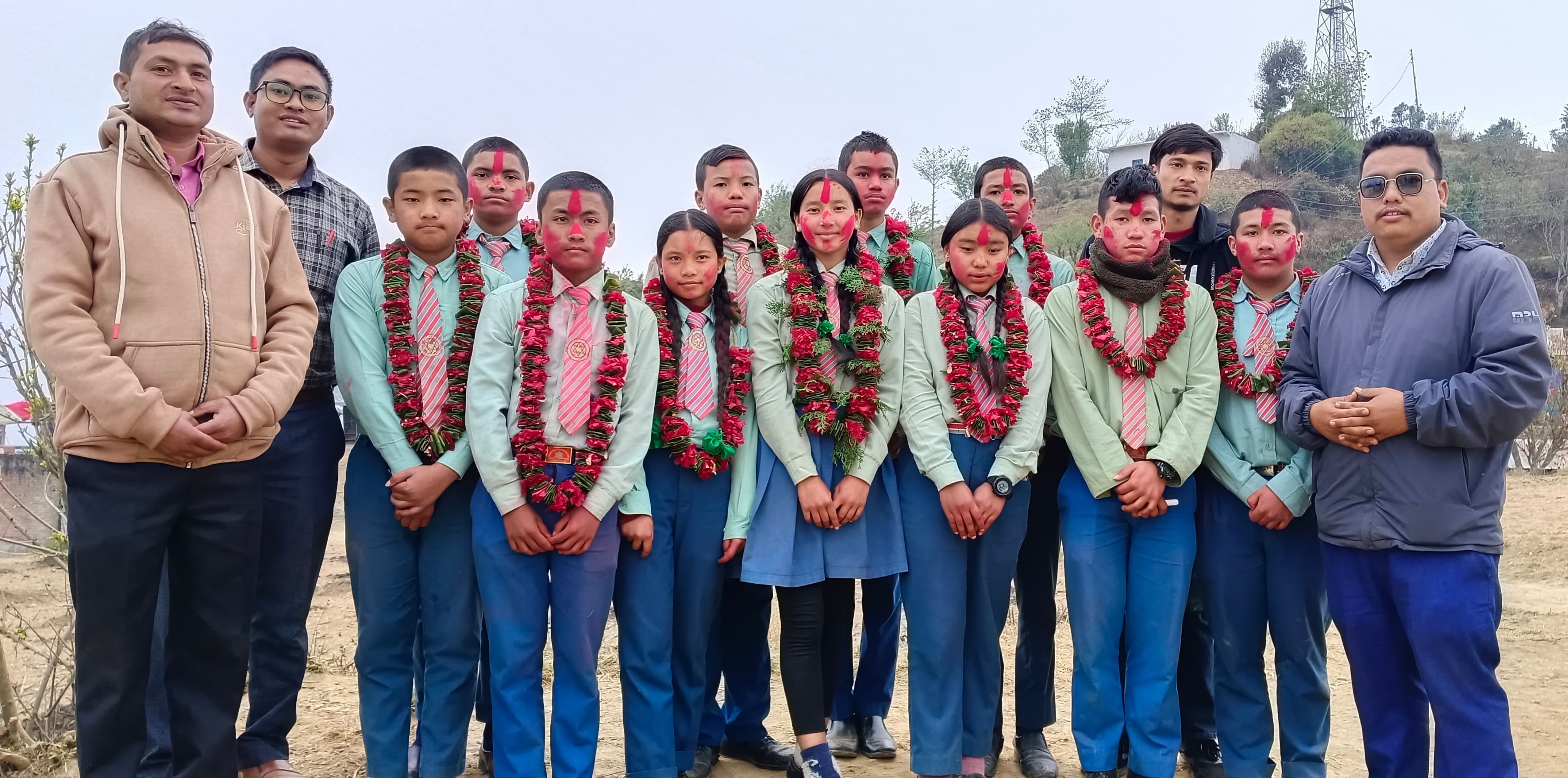 Class 8 farewell students from 2080